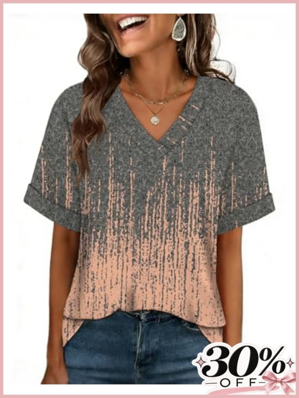 Oversized Womens V Neck T Shirts Plus Size Short Sleeve Blouses S-4XL